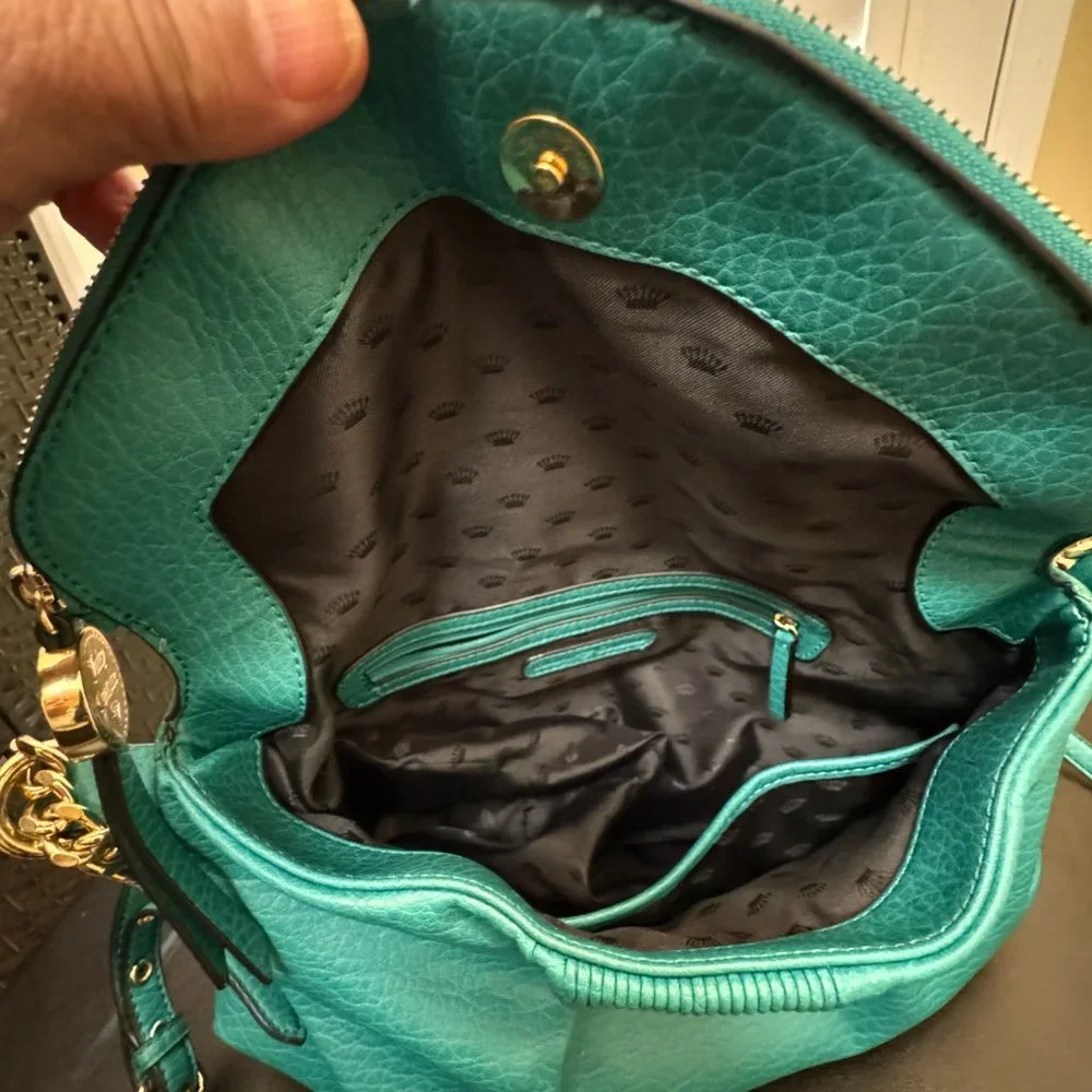 Juicy Couture faux leather teal crossbody bag